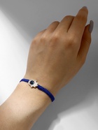 Браслет-оберег «Детский» глазик в плетении, синий в чернёном серебре, d=4 см - Фото 6