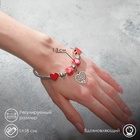 Браслет с шармами «Марджери» на нити, дерево в сердце, L=18 см, красный в серебре - Фото 8