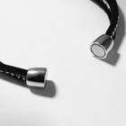 Браслет кожа «Шамбала», чёрный в серебре, L=17 см - Фото 3