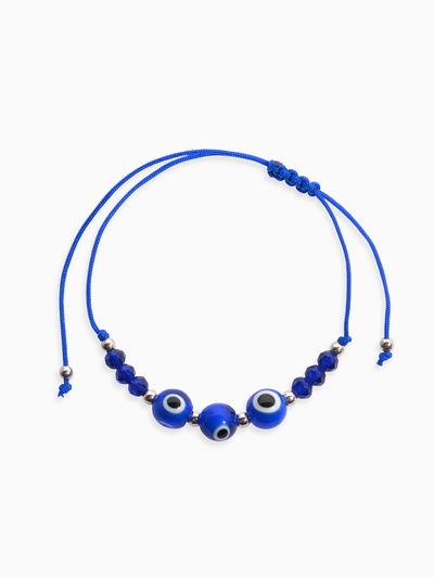 Браслет-оберег «Глазик» трио, цвет синий, d=6 см