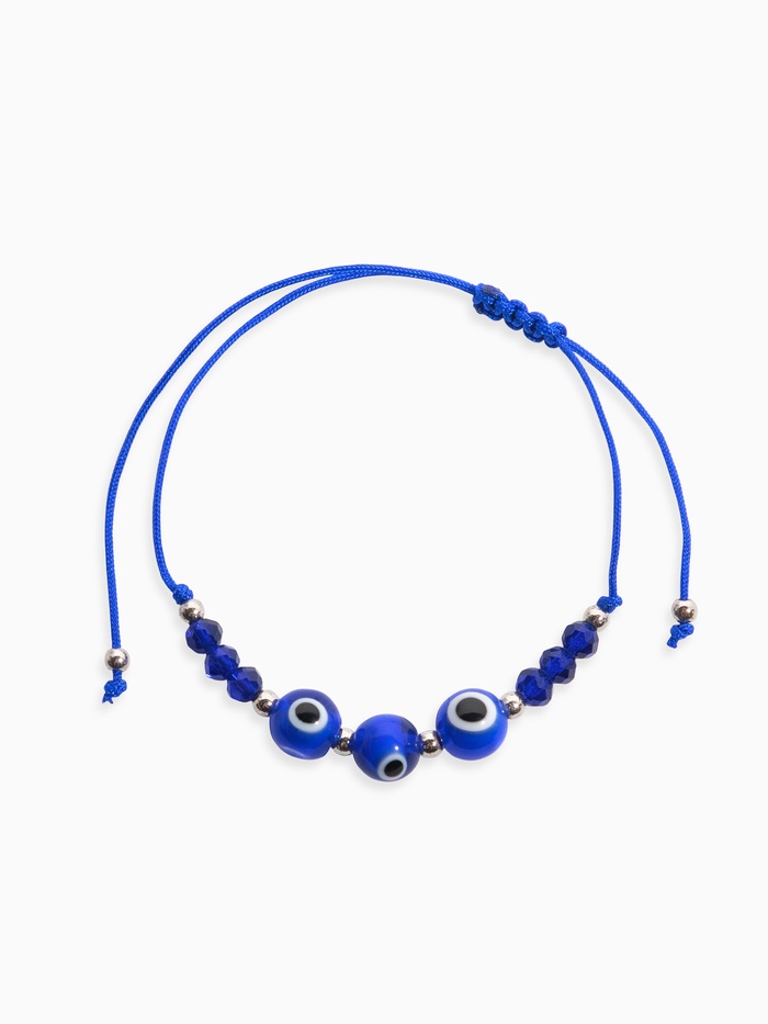 Браслет-оберег «Глазик» трио, цвет синий, d=6 см - Фото 1