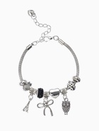 Браслет ассорти «Марджери» романтик, сова, цвет чёрный в серебре, L=18 см - Фото 1