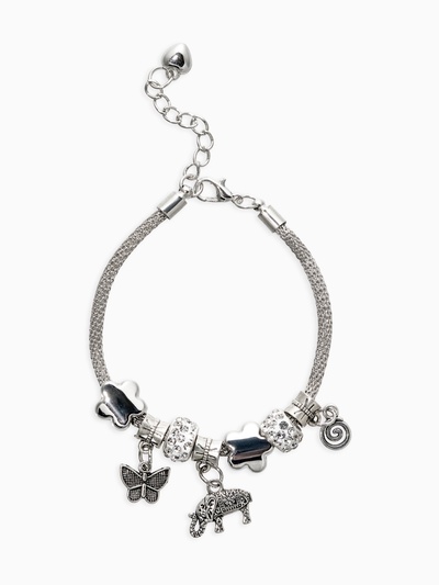Браслет ассорти «Марджери» символы удачи, цвет белый в серебре, L=18 см