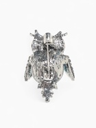 Брошь «Сова круглая», синяя в чернёном серебре - Фото 3