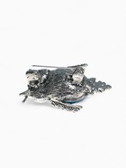 Брошь «Сова круглая», синяя в чернёном серебре - Фото 4