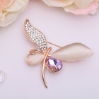 Брошь «Стрекоза большая», цветная в розовом золоте - Фото 2