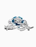 Брошь «Цветение», цвет морской в серебре - Фото 3