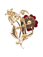 Брошь «Цветение», цвет красный в золоте - Фото 3
