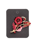 Брошь «Цветение», цвет красный в золоте - Фото 5