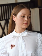 Брошь «Цветение», цвет красный в золоте - Фото 5