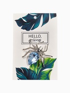 Брошь «Паук», цвет бело-синий в серебре - Фото 5