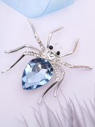 Брошь «Паук», цвет бело-синий в серебре - Фото 7