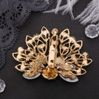 Брошь «Павлин» с пушистым хвостом, цвет бело-радужный в золоте - Фото 3