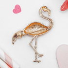 Брошь «Фламинго», цвет розово-оранжевый в золоте - Фото 2