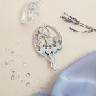 Брошь «Балерина» в рамке, цвет бело-бирюзовый в серебре - Фото 2