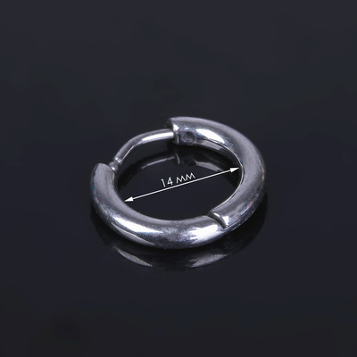 Пирсинг в ухо «Колечко», внешний d=14 мм, внутренний d=11 мм, цвет серебро