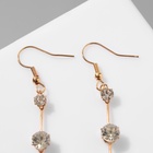 Серьги висячие со стразами «Капли» дорожка, цвет белый в золоте, 6.2 см - Фото 2