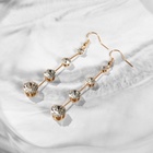 Серьги висячие со стразами «Капли» дорожка, цвет белый в золоте, 6.2 см - Фото 4