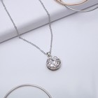 Кулон «Циркон» круг яркий, цвет белый в серебре, 45 см - Фото 1