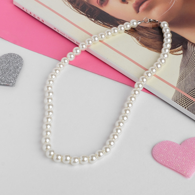 Бусы "Выбражулька" жемчужинки, 40 см, цвет кремовый