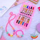 Комплект детский "Выбражулька" 4 предмета: фломастеры, бусы, браслет, кольцо, цветок, цвет МИКС - Фото 5