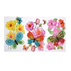 Наклейка пластик интерьерная 5D "Бабочки и цветы" МИКС 65х32 см - Фото 1