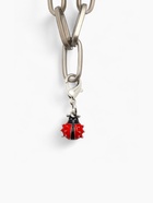 Шарм для браслета на карабине «Божья коровка», красно-чёрный в серебре - Фото 1