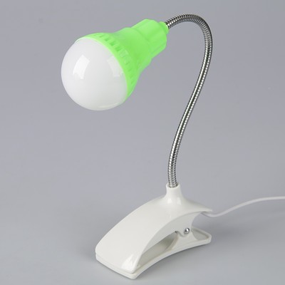 Лампа на прищепке "Свет" зеленый 13LED 1,5W провод USB 4x9x31,5 см
