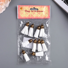 Декор для творчества иск. замша "Бахрома белая" латунь набор 10 шт 4х1,7 см - Фото 4