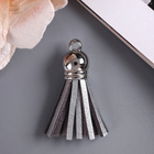 Декор для творчества иск. замша "Бахрома серебро" набор 10 шт 4х1,7 см - Фото 1