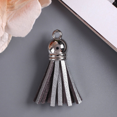 Декор для творчества иск. замша "Бахрома серебро" набор 10 шт 4х1,7 см