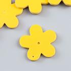 Декор для творчества кожзам "Цветочек жёлтый" набор 10 шт 3х3 см - Фото 2