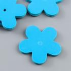 Декор для творчества кожзам "Цветочек голубой" набор 10 шт 3х3 см - Фото 2