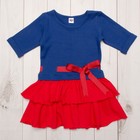 Платье для девочки, рост 92 см, цвет светло-синий, красный - Фото 1