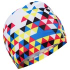 Шапочка для плавания взрослая ONLYTOP «Мозаика», тканевая, обхват 54-60 см - Фото 3