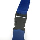 Лента для бейджа, 20 мм х 40 см, с металлическим карабином и двумя пластиковыми застежками, синяя - Фото 3