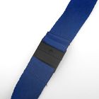 Лента для бейджа, 20 мм х 40 см, с металлическим карабином и двумя пластиковыми застежками, синяя - Фото 4