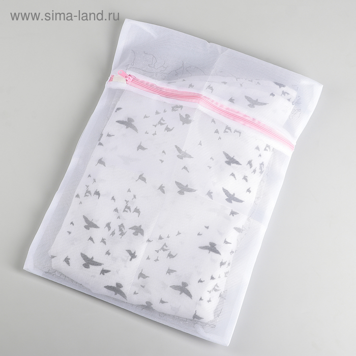 Мешок для стирки белья Доляна, 30×40 см, мелкая сетка, цвет МИКС - Фото 1