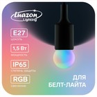 Лампа светодиодная Luazon Lighting "Шар", G45, Е27, 1.5 Вт, для белт-лайта, RGB - фото 2857367