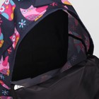 Рюкзак м-350, 22,5*13,5*28, отд на молнии, н/карман, совы на черном - Фото 5