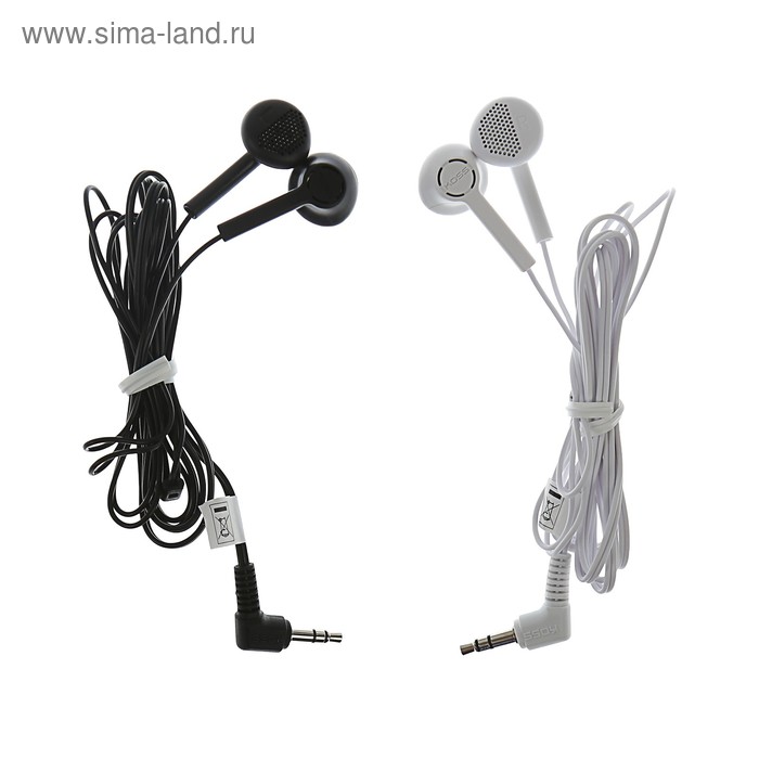 Наушники KOSS Ear Buds KE7, 2 пары, вкладыши, 98 дБ, 16 Ом, 3.5 мм, 1.2 м, черные и белые - Фото 1