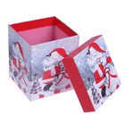 Коробка подарочная "Санта с подарками", 10 х 10 х 11 см - Фото 2