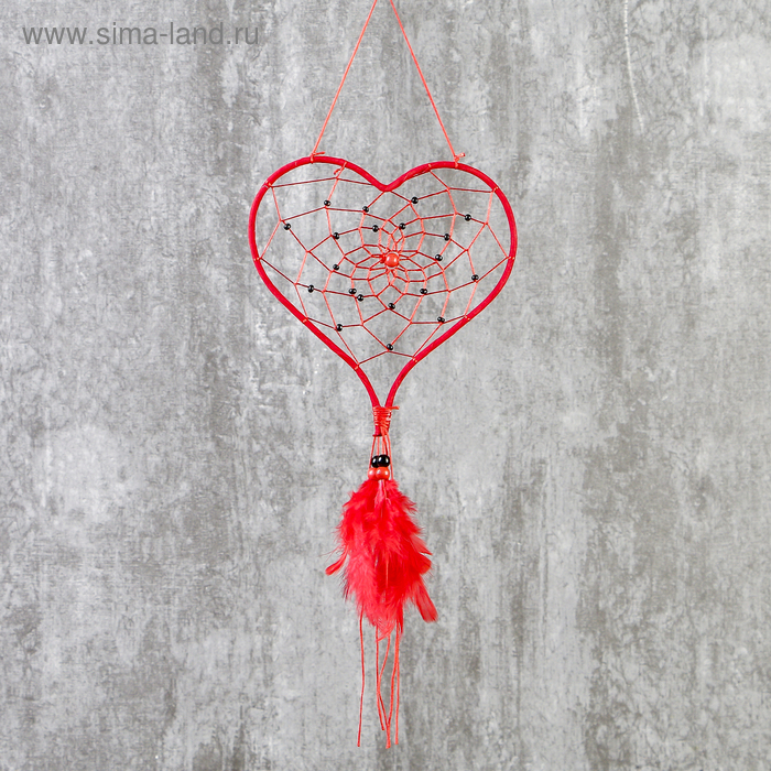 Ловец снов "Сердце с цветком" МИКС 16,5х15,5 см - Фото 1