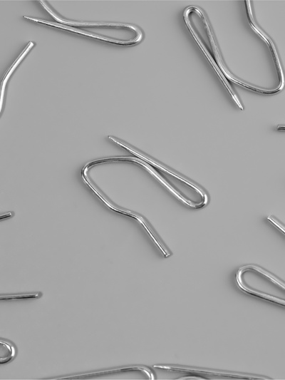 Крючки для штор, 1.8×3 см, 10 шт., цвет серебряный