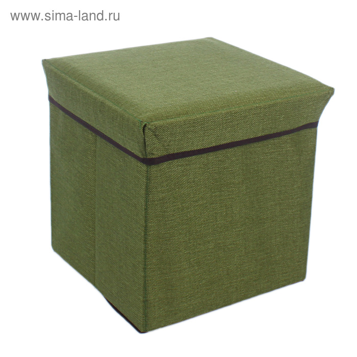 Короб для хранения (пуф) складной малый, цвет зелёный - Фото 1