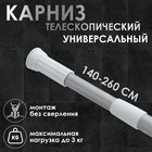 Карниз для ванной Доляна, телескопический, d=3.2 см, 140-260 см, серый - фото 318014225