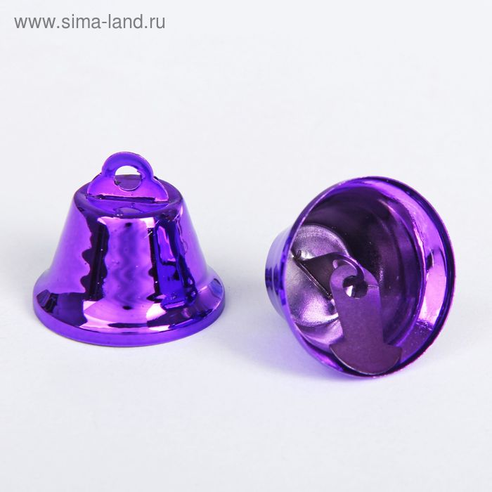Колокольчик, набор 2 шт., размер 1 шт. 3 см, цвет фиолетовый - Фото 1