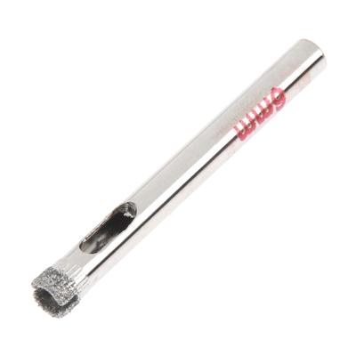 Сверло алмазное по стеклу и керамике ЛОМ, цилиндрический хвостовик, 6×55 мм