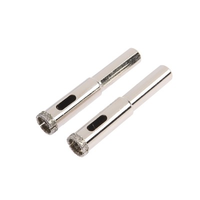 Сверло алмазное по стеклу и керамике ТУНДРА, трехгранный хвостовик, 12×65 мм, 2 шт.