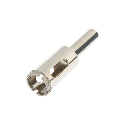 Сверло алмазное по стеклу и керамике ТУНДРА, трехгранный хвостовик, 18×65 мм